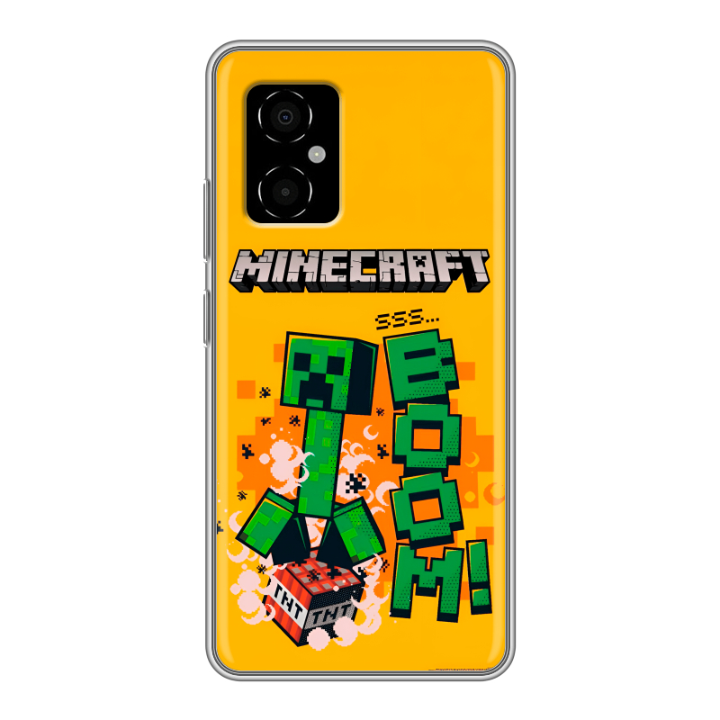 Силиконовый чехол на Xiaomi Poco M4 5G с принтом Майнкрафт Minecraft Силиконовый чехол на Xiaomi Poco M4 5G с принтом Майнкрафт Minecraft