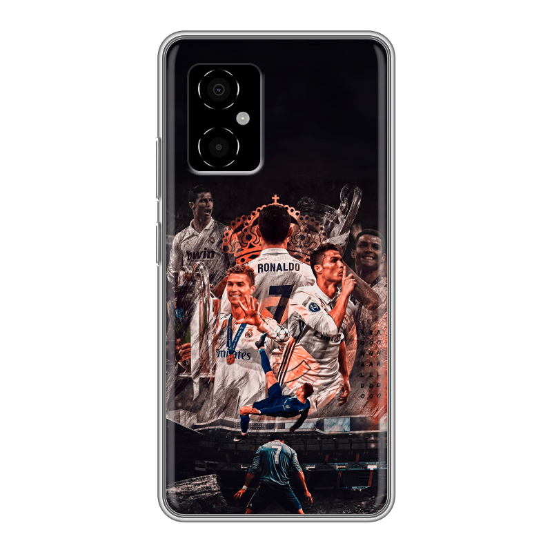 Силиконовый противоударный чехол на Xiaomi Poco M4 5G с принтом Реал Роналдо Real Ronaldo Силиконовый противоударный чехол на Xiaomi Poco M4 5G с принтом Реал Роналдо Real Ronaldo