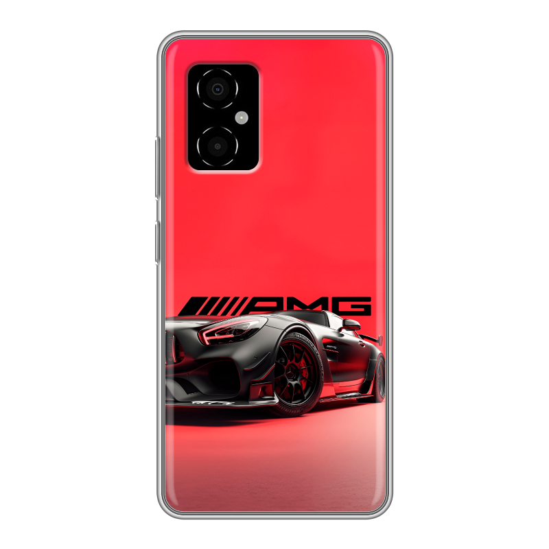 Силиконовый противоударный чехол на Xiaomi Poco M4 5G с принтом Мерседес Mercedes AMG Силиконовый противоударный чехол на Xiaomi Poco M4 5G с принтом Мерседес Mercedes AMG