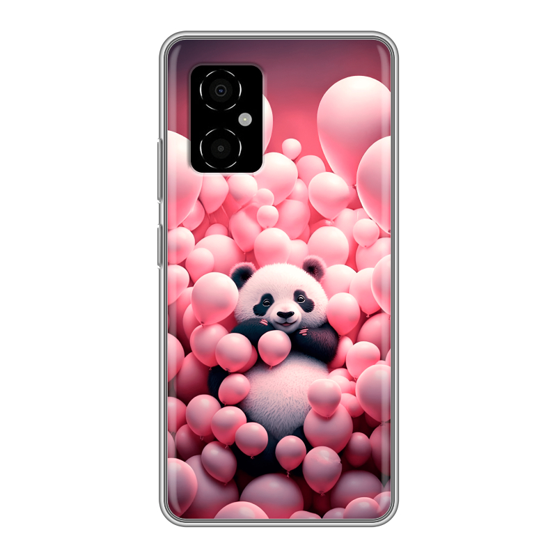 Силиконовый противоударный чехол на Xiaomi Poco M4 5G с принтом Панда Силиконовый противоударный чехол на Xiaomi Poco M4 5G с принтом Панда