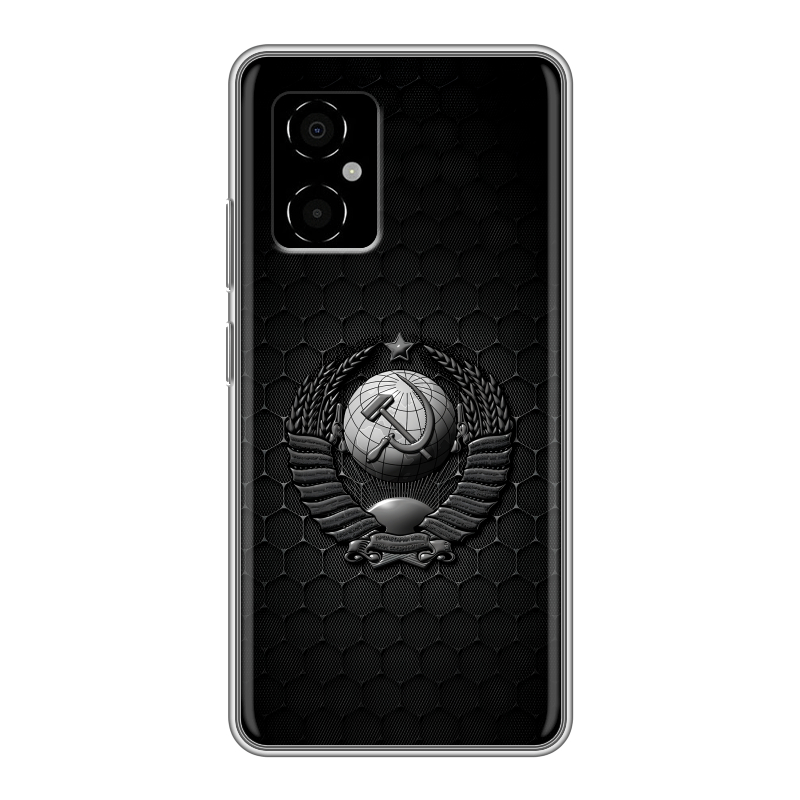 Силиконовый чехол на Xiaomi Poco M4 5G с принтом Герб Флаг СССР Силиконовый чехол на Xiaomi Poco M4 5G с принтом Герб Флаг СССР