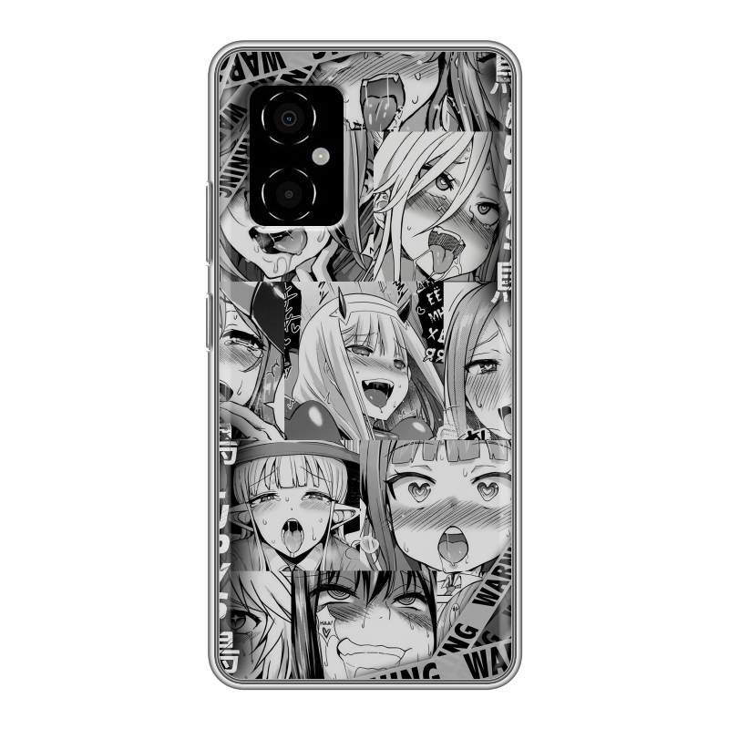 Силиконовый чехол на Xiaomi Poco M4 5G с принтом Ahegao Ахегао Аниме Силиконовый чехол на Xiaomi Poco M4 5G с принтом Ahegao Ахегао Аниме