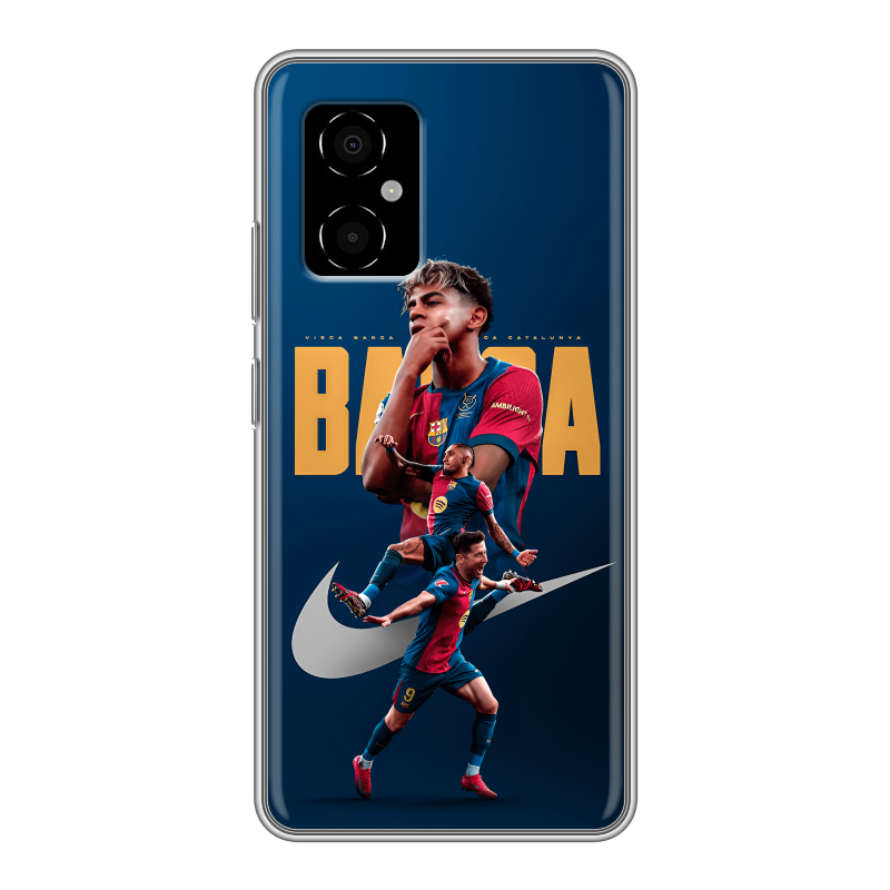 Силиконовый чехол на Xiaomi Poco M4 5G с принтом Барселона Barca Yamal Силиконовый чехол на Xiaomi Poco M4 5G с принтом Барселона Barca Yamal