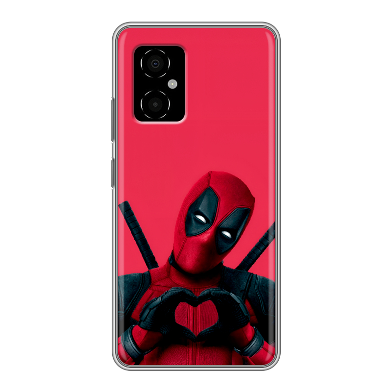 Силиконовый противоударный чехол на Xiaomi Poco M4 5G с принтом Дедпул Deadpool Силиконовый противоударный чехол на Xiaomi Poco M4 5G с принтом Дедпул Deadpool