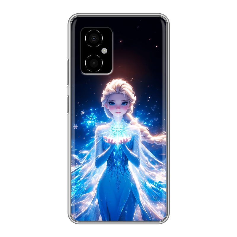 Силиконовый противоударный чехол на Xiaomi Poco M4 5G с принтом Холодное сердце Frozen Силиконовый противоударный чехол на Xiaomi Poco M4 5G с принтом Холодное сердце Frozen