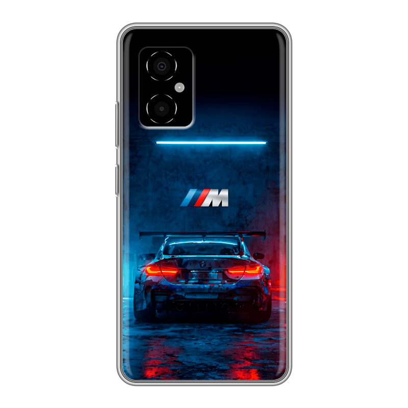 Силиконовый чехол на Xiaomi Poco M4 5G с принтом BMW БМВ Силиконовый чехол на Xiaomi Poco M4 5G с принтом BMW БМВ