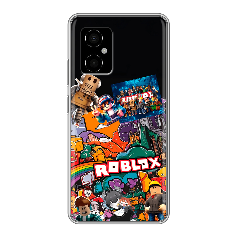 Силиконовый противоударный чехол на Xiaomi Poco M4 5G с принтом Roblox Роблокс Силиконовый противоударный чехол на Xiaomi Poco M4 5G с принтом Roblox Роблокс