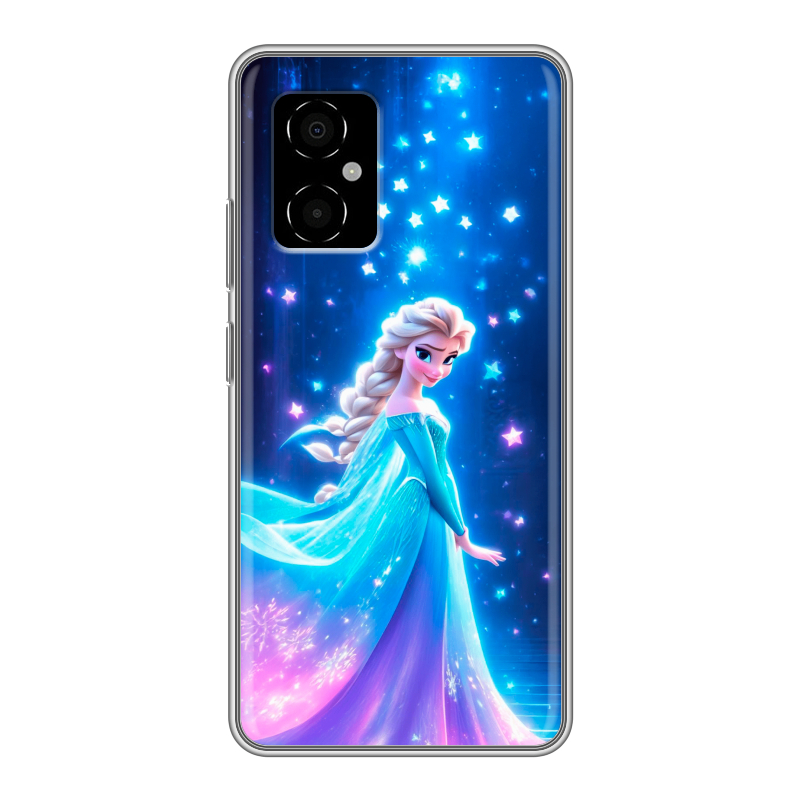 Силиконовый противоударный чехол на Xiaomi Poco M4 5G с принтом Холодное сердце Frozen Силиконовый противоударный чехол на Xiaomi Poco M4 5G с принтом Холодное сердце Frozen