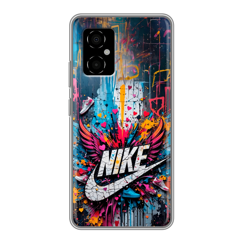 Силиконовый чехол на Xiaomi Poco M4 5G с принтом Nike Найк Силиконовый чехол на Xiaomi Poco M4 5G с принтом Nike Найк