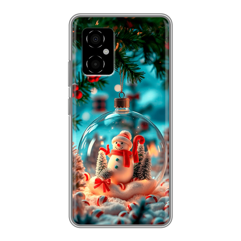 Силиконовый противоударный чехол на Xiaomi Poco M4 5G с принтом Новый год Силиконовый противоударный чехол на Xiaomi Poco M4 5G с принтом Новый год