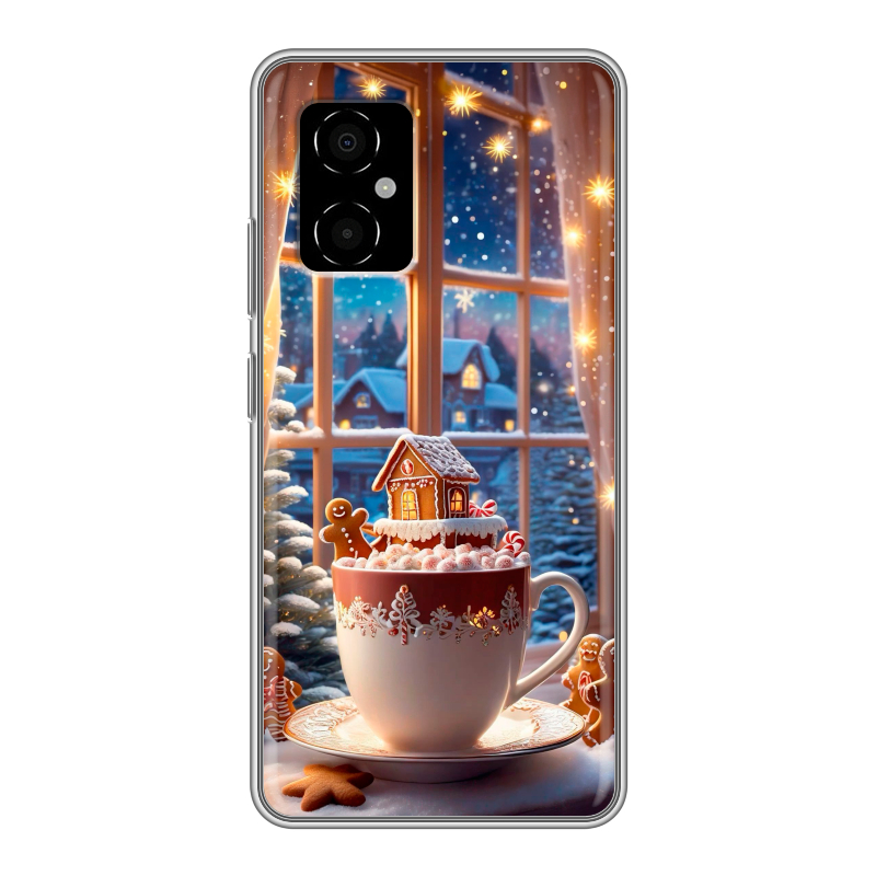 Силиконовый противоударный чехол на Xiaomi Poco M4 5G с принтом Новый год Силиконовый противоударный чехол на Xiaomi Poco M4 5G с принтом Новый год