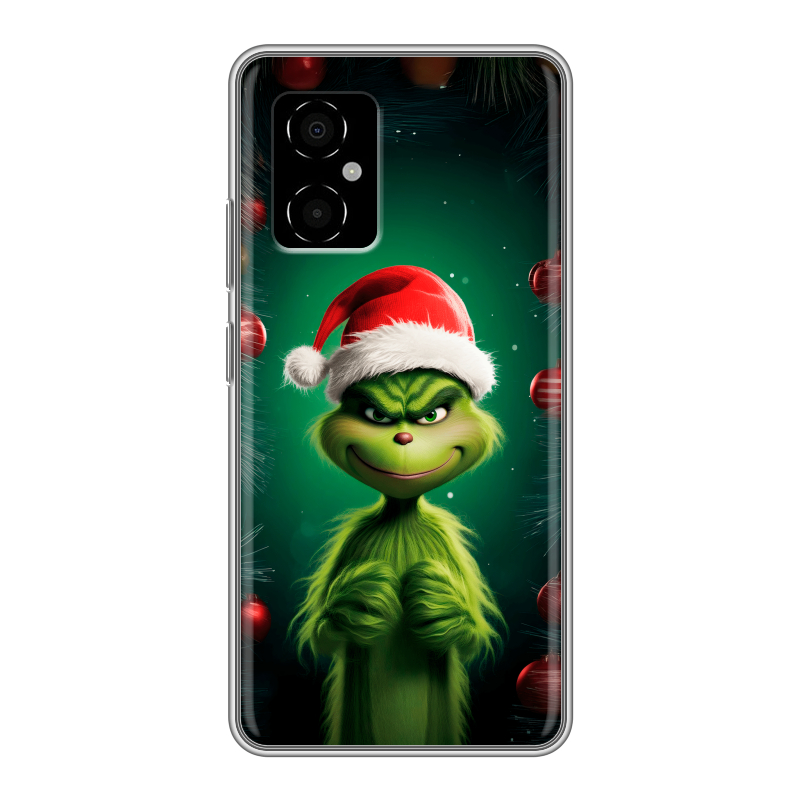 Силиконовый чехол на Xiaomi Poco M4 5G с принтом Гринч Новый год Рождество Силиконовый чехол на Xiaomi Poco M4 5G с принтом Гринч Новый год Рождество