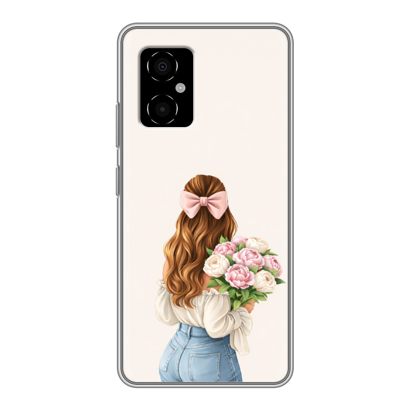 Силиконовый чехол на Xiaomi Poco M4 5G с принтом женский Силиконовый чехол на Xiaomi Poco M4 5G с принтом женский
