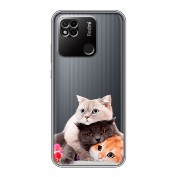 Силиконовый чехол на Xiaomi Redmi 10A с принтом Кошки Силиконовый чехол на Xiaomi Redmi 10A с принтом Кошки