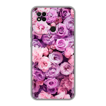Силиконовый чехол на Xiaomi Redmi 10A с принтом лавандовые розы Силиконовый чехол на Xiaomi Redmi 10A с принтом лавандовые розы