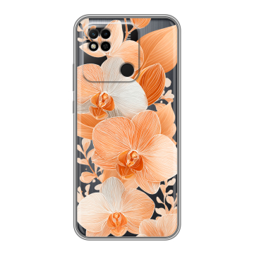 Силиконовый чехол на Xiaomi Redmi 10A с принтом Бежевые цветы