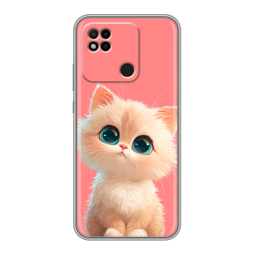 Силиконовый чехол на Xiaomi Redmi 10A с принтом Розовый котенок