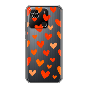 Силиконовый чехол на Xiaomi Redmi 10A с принтом Сердечки