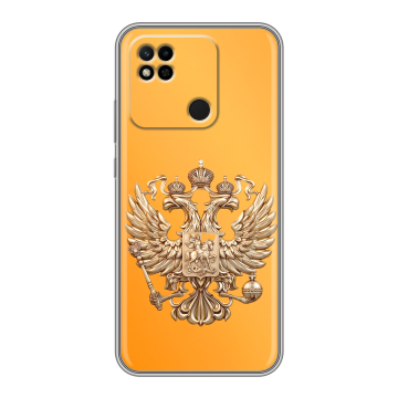Силиконовый чехол на Xiaomi Redmi 10A с принтом Герб Флаг России Силиконовый чехол на Xiaomi Redmi 10A с принтом Герб Флаг России