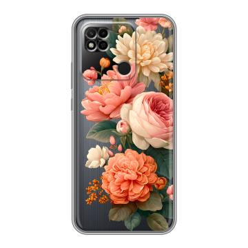 Силиконовый чехол на Xiaomi Redmi 10A с принтом цветы Силиконовый чехол на Xiaomi Redmi 10A с принтом цветы