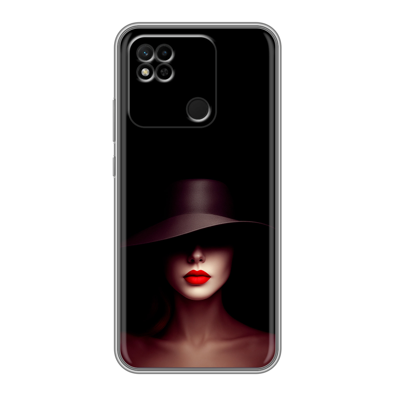 Силиконовый чехол на Xiaomi Redmi 10A с принтом Девушка в шляпе Силиконовый чехол на Xiaomi Redmi 10A с принтом Девушка в шляпе