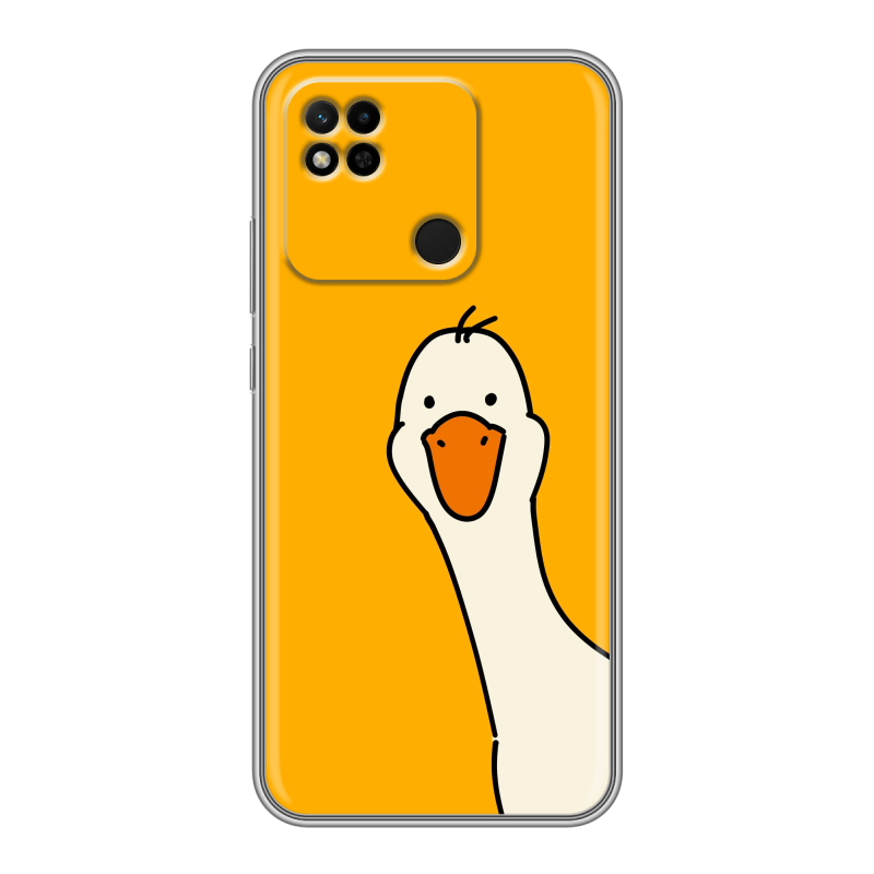 Силиконовый противоударный чехол на Xiaomi Redmi 10A с принтом Утка Силиконовый противоударный чехол на Xiaomi Redmi 10A с принтом Утка