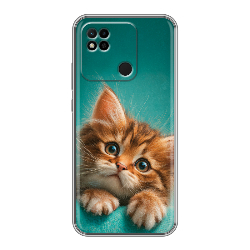 Силиконовый чехол на Xiaomi Redmi 10A с принтом котенок Силиконовый чехол на Xiaomi Redmi 10A с принтом котенок