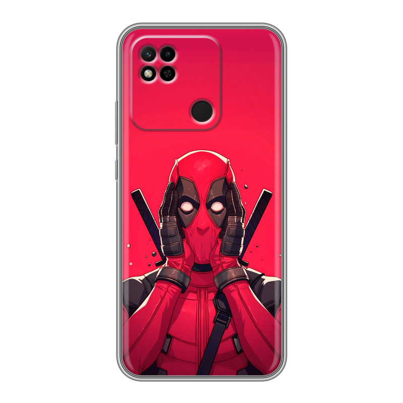 Силиконовый противоударный чехол на Xiaomi Redmi 10A с принтом Дедпул Deadpool Силиконовый противоударный чехол на Xiaomi Redmi 10A с принтом Дедпул Deadpool