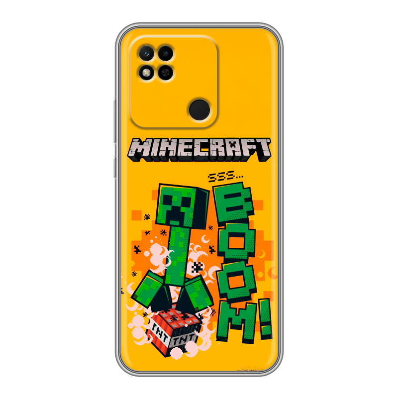 Силиконовый чехол на Xiaomi Redmi 10A с принтом Майнкрафт Minecraft Силиконовый чехол на Xiaomi Redmi 10A с принтом Майнкрафт Minecraft