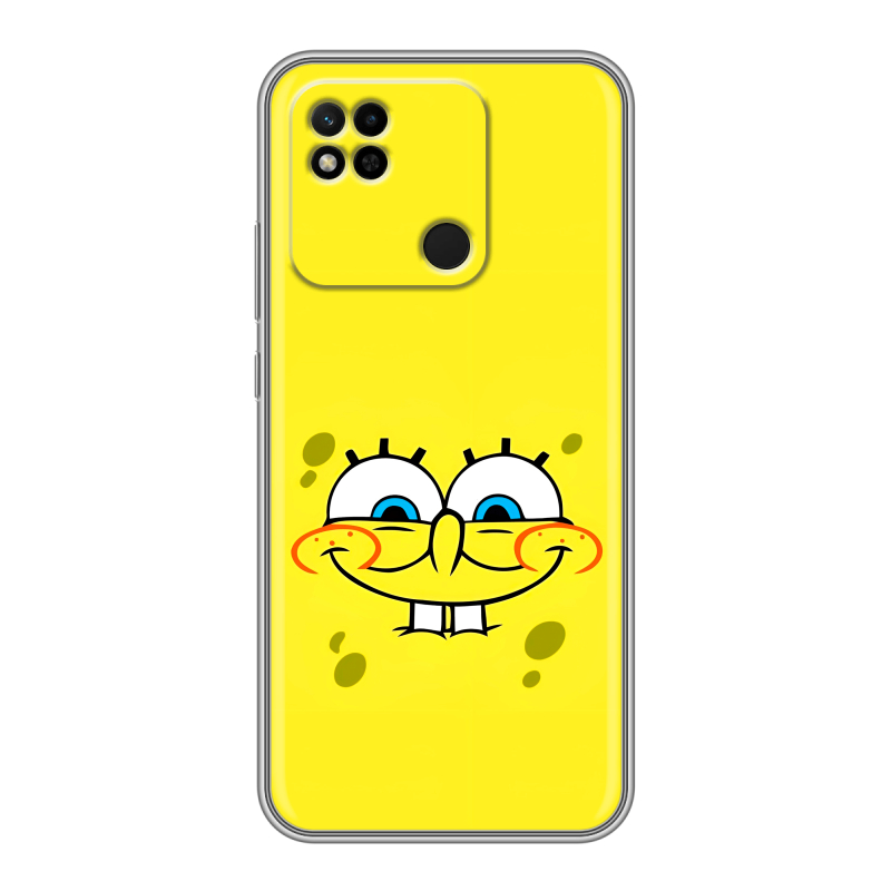Силиконовый чехол на Xiaomi Redmi 10A с принтом спанчбоб спанч боб Силиконовый чехол на Xiaomi Redmi 10A с принтом спанчбоб спанч боб