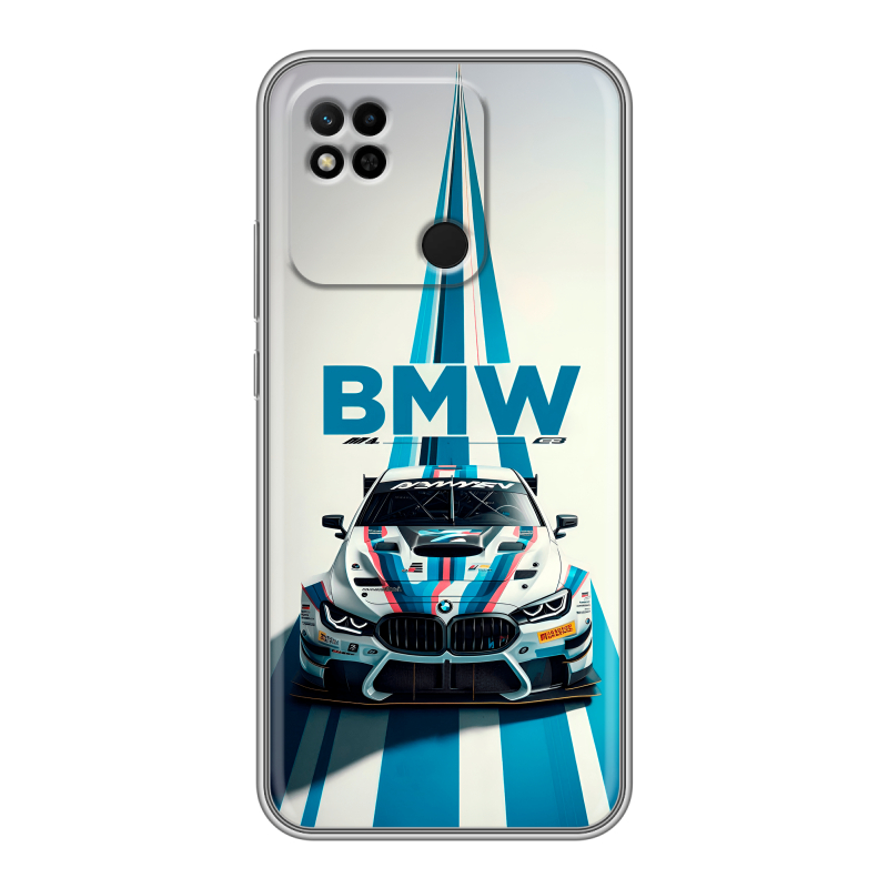 Силиконовый противоударный чехол на Xiaomi Redmi 10A с принтом БМВ BMW Силиконовый противоударный чехол на Xiaomi Redmi 10A с принтом БМВ BMW