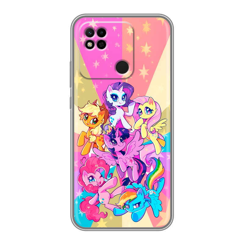 Силиконовый противоударный чехол на Xiaomi Redmi 10A с принтом My little pony Дружба чудо Силиконовый противоударный чехол на Xiaomi Redmi 10A с принтом My little pony Дружба чудо
