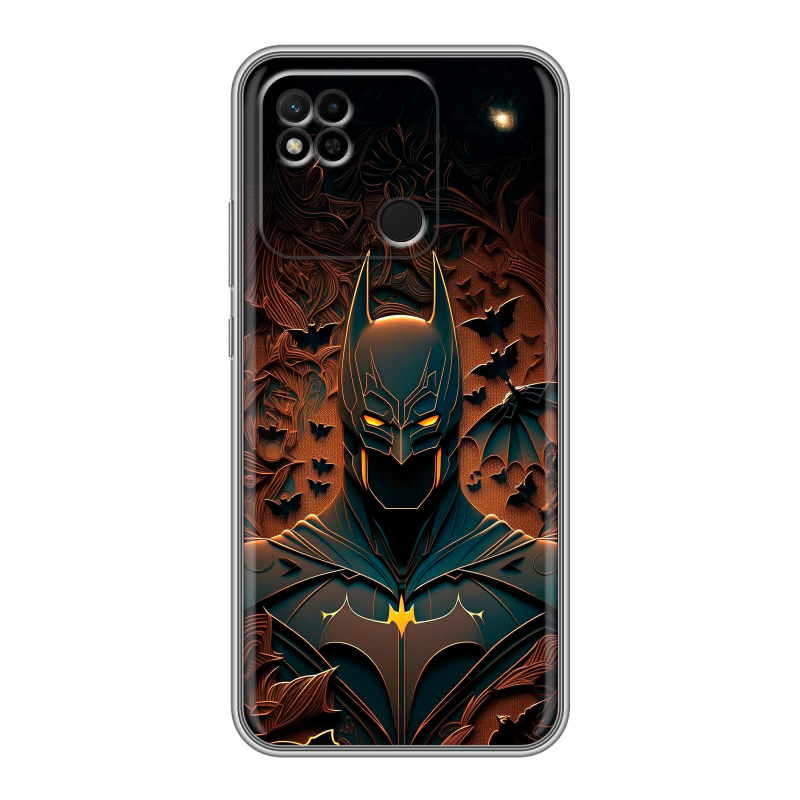 Силиконовый противоударный чехол на Xiaomi Redmi 10A с принтом Batman Бэтмен Силиконовый противоударный чехол на Xiaomi Redmi 10A с принтом Batman Бэтмен