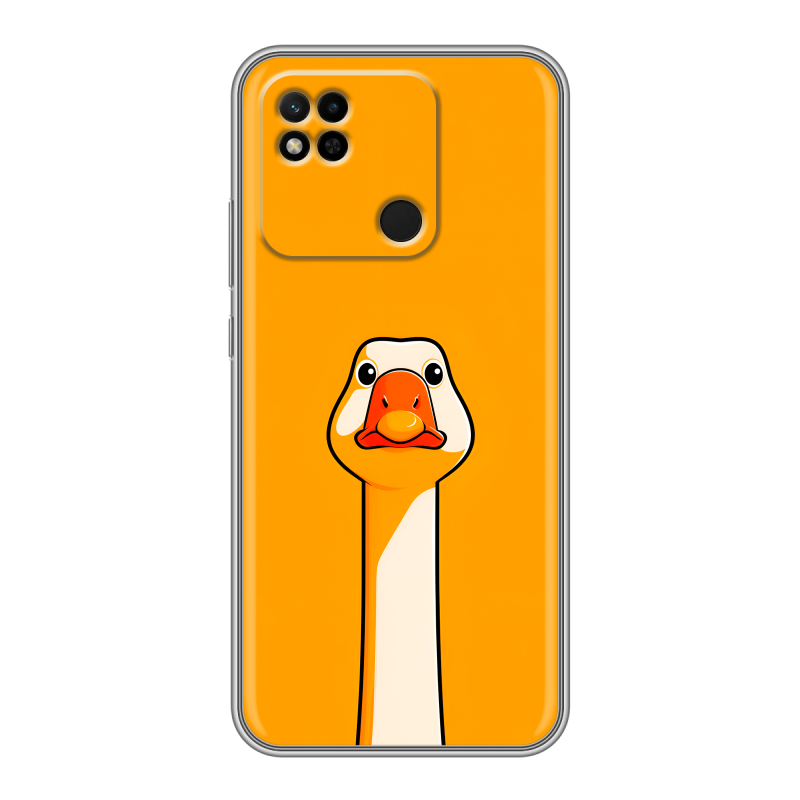 Силиконовый противоударный чехол на Xiaomi Redmi 10A с принтом Смешная утка Силиконовый противоударный чехол на Xiaomi Redmi 10A с принтом Смешная утка