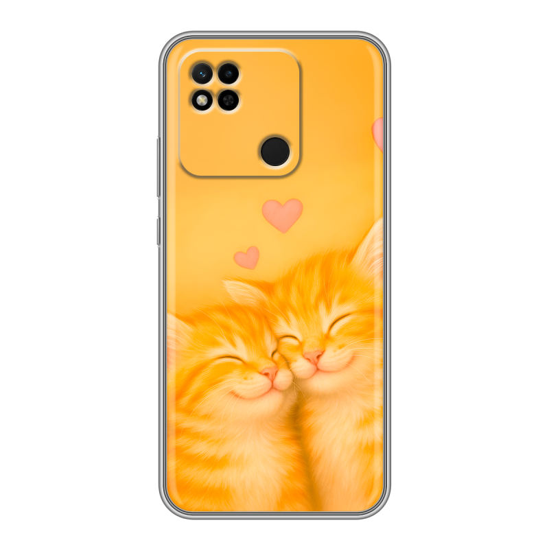 Силиконовый противоударный чехол на Xiaomi Redmi 10A с принтом Милые котята Силиконовый противоударный чехол на Xiaomi Redmi 10A с принтом Милые котята