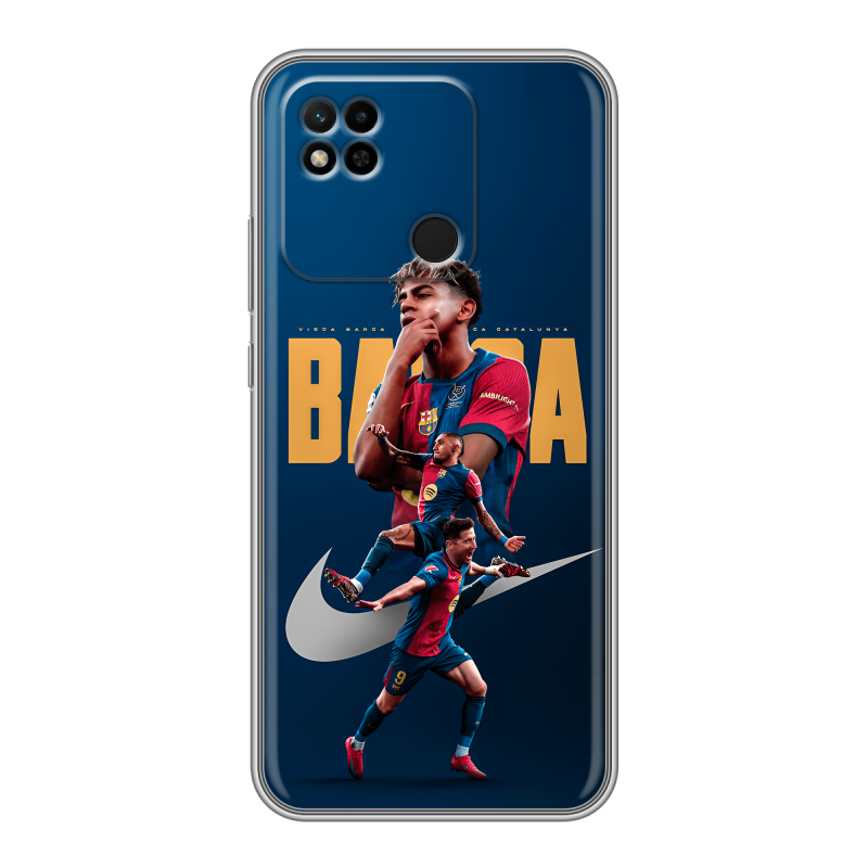 Силиконовый чехол на Xiaomi Redmi 10A с принтом Барселона Barca Yamal Силиконовый чехол на Xiaomi Redmi 10A с принтом Барселона Barca Yamal