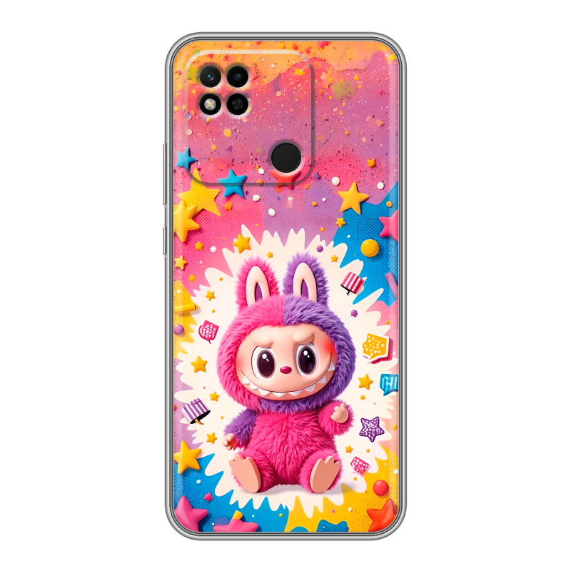 Силиконовый чехол на Xiaomi Redmi 10A с принтом Labubu Лабубу Силиконовый чехол на Xiaomi Redmi 10A с принтом Labubu Лабубу