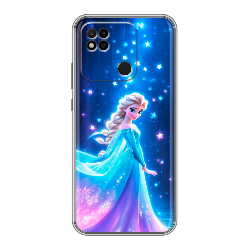 Силиконовый чехол на Xiaomi Redmi 10A с принтом Холодное сердце Frozen Силиконовый чехол на Xiaomi Redmi 10A с принтом Холодное сердце Frozen