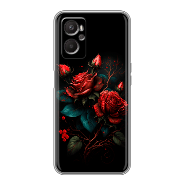 Силиконовый чехол на OPPO A96 с принтом Розы красные