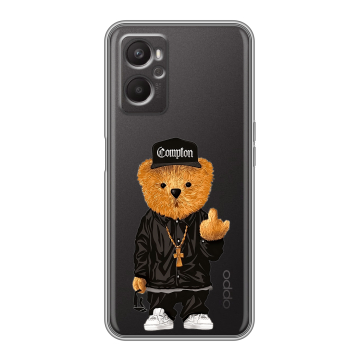 Силиконовый чехол на OPPO A96 с принтом Плюшевый медведь