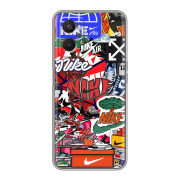 Силиконовый чехол на OPPO A96 с принтом Найк Nike яркий