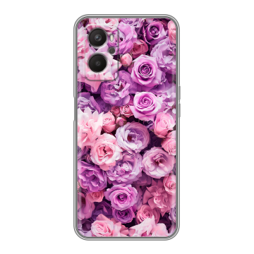 Силиконовый чехол на OPPO A96 с принтом лавандовые розы