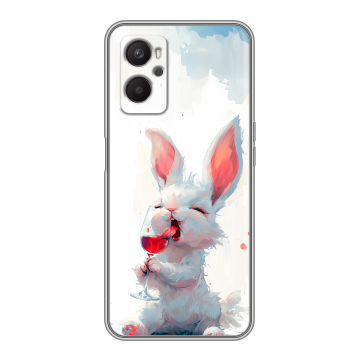 Силиконовый чехол на OPPO A96 с принтом кролик зайчик