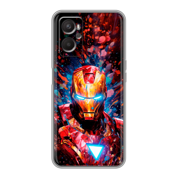 Силиконовый чехол на OPPO A96 с принтом Железный человек Ironman