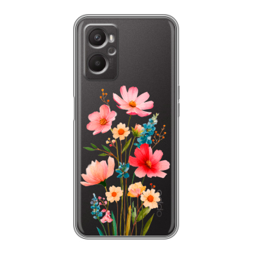 Силиконовый чехол на OPPO A96 с принтом Цветы