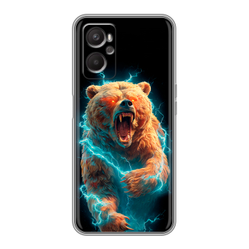 Силиконовый чехол на OPPO A96 с принтом Медведь
