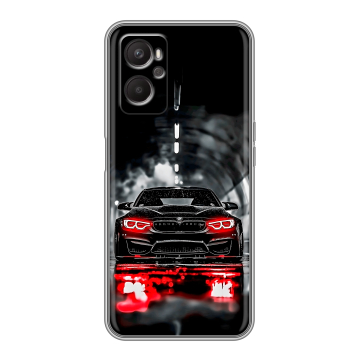 Силиконовый чехол на OPPO A96 с принтом BMW БМВ