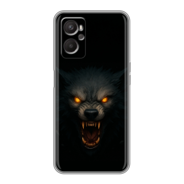 Силиконовый чехол на OPPO A96 с принтом Волк