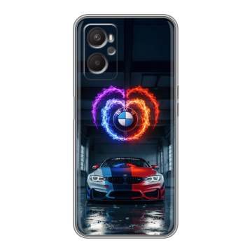 Силиконовый чехол на OPPO A96 с принтом BMW БМВ