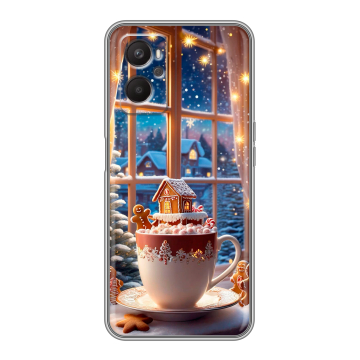 Силиконовый чехол на OPPO A96 с принтом Новый год